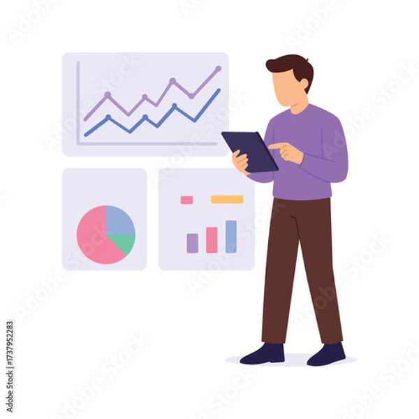 Fototapeta Analytics and Report, Measuring data and presenting insights