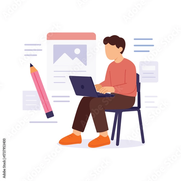 Fototapeta Content Marketing, Promoting brand using valuable digital content