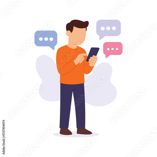 Fototapeta Commenting, Sharing opinions and feedback on posts
