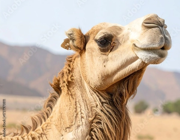 Fototapeta Camel portrait in desert