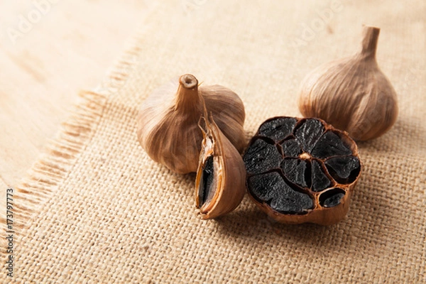 Obraz Black garlic close up