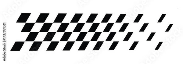 Fototapeta Racing cars and race car stripe, checkered flag, finish line, motocross label, dynamic line, motorsport, racing stripe speed

