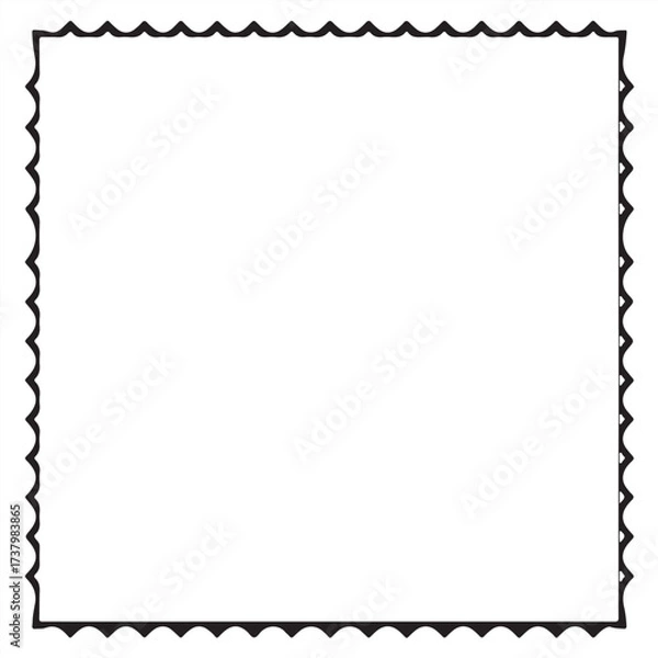 Fototapeta A symbolic traditional tattoo art print rendered in vibrant colors with a retro flair, featuring a classic black and white Vector style silhouette zigzag border frame on a clean white background.