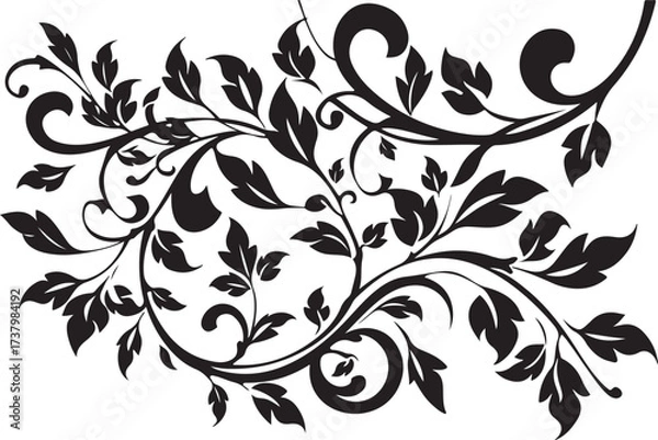 Obraz Elegant Floral Swirl Vector