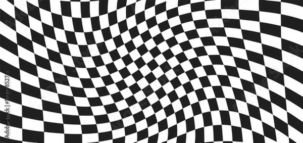 Fototapeta Banner stranded seamless chessboard, checkered black white background – stock vector
