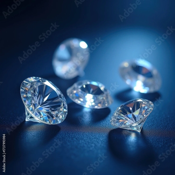 Obraz Sparkling Diamonds on Blue
