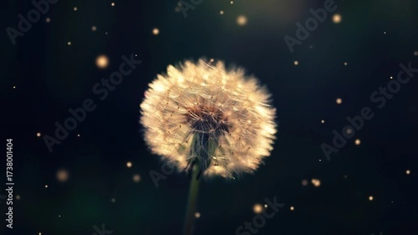 Obraz Golden light bokeh overlay, soft glowing orbs, transparent