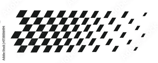 Fototapeta Racing cars and race car stripe, checkered flag, finish line, motocross label, dynamic line, motorsport, racing stripe speed
