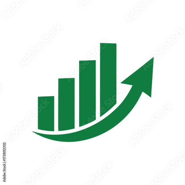 Fototapeta Graphic up icon, business bar sign – stock vector
