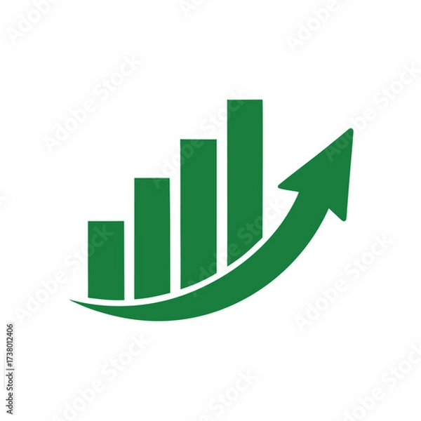 Fototapeta Graphic up icon, business bar sign – stock vector
