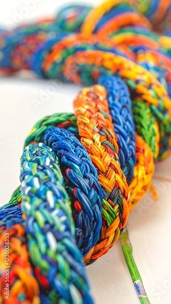 Obraz Close-up of colorful braided rope