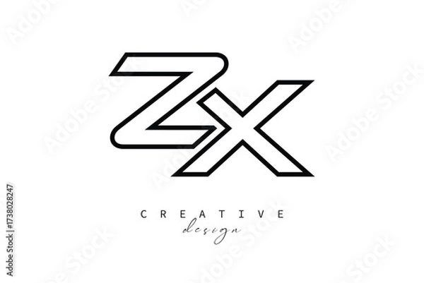 Fototapeta ZX Creative Monogram Logo Design-Stock Creative Branding Design Concept