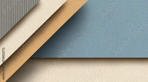 Obraz Neutral Toned Layered Textures: Abstract Geometric Background for Web and Print Design