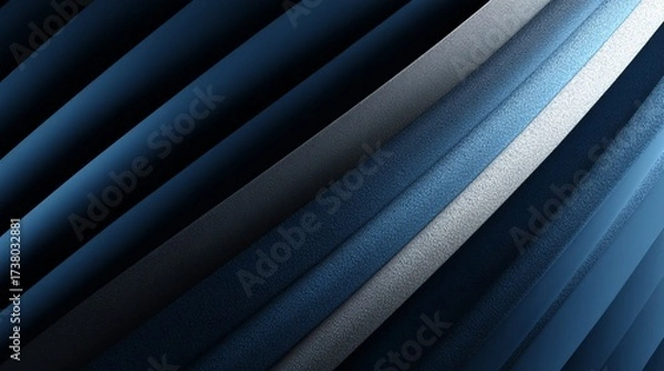 Obraz Textured Blue and Gray Diagonal Stripes Abstract Geometric Backdrop with Subtle Metallic Sheen for Modern Digital Design Projects