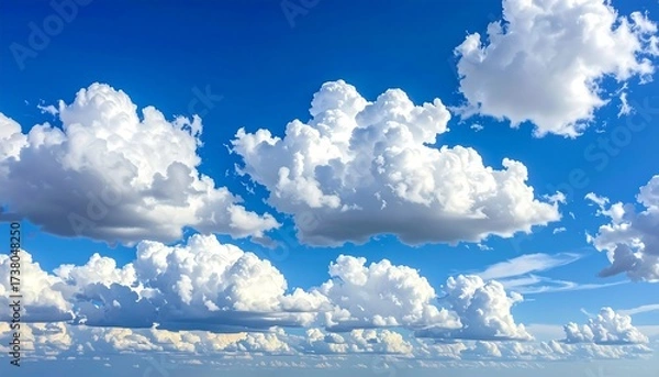 Fototapeta Vast sky with fluffy clouds