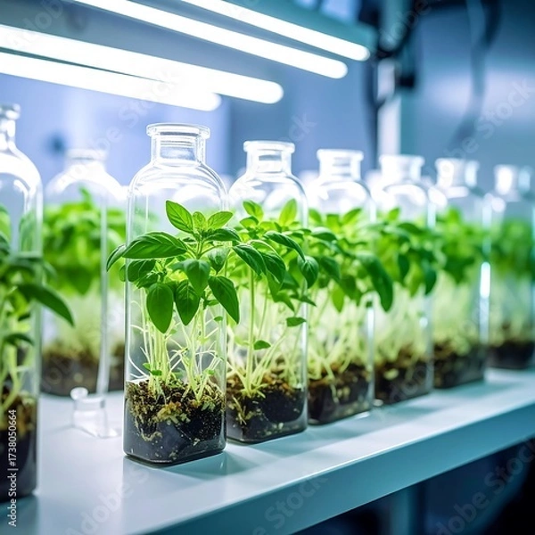 Fototapeta Plants in lab containers