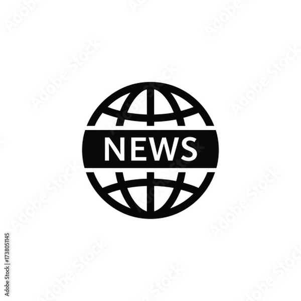 Obraz Vector art of global news icon representing international news and information dissemination worldwide through media outlets