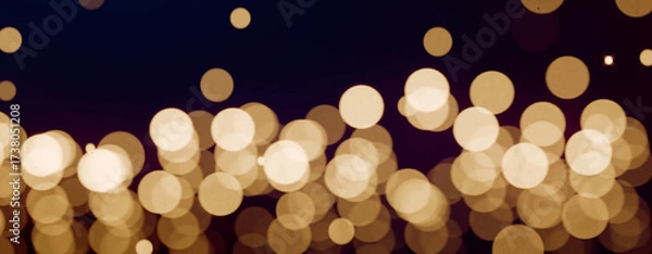 Obraz Golden bokeh lights creating a festive and warm holiday ambiance. 3d rendering