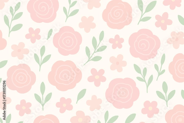 Fototapeta seamless pattern with roses