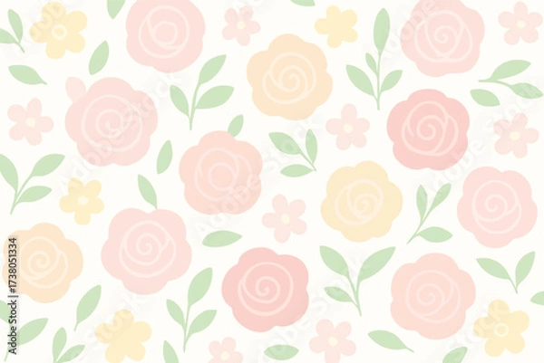 Fototapeta seamless pattern with flowers