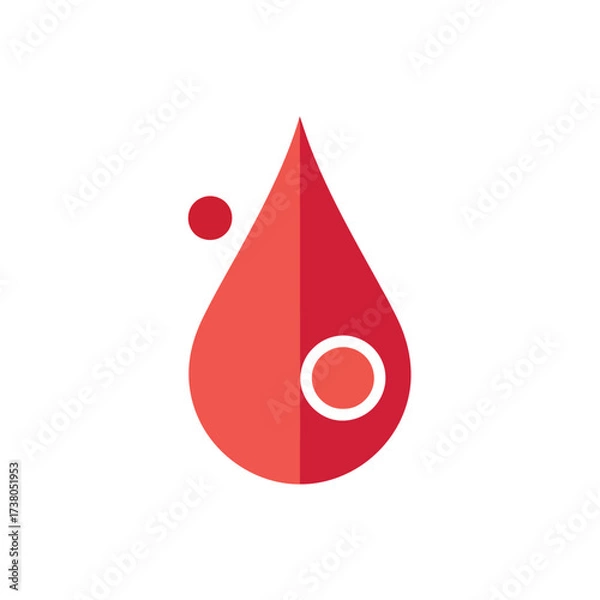 Obraz Vector art of blood drop icon, a simple and recognizable symbol often associated with health, medicine, and donation campaigns