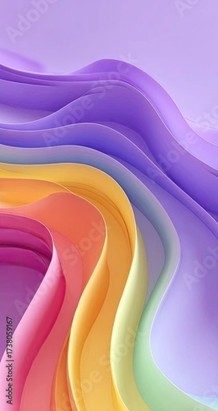 Fototapeta Abstract, vibrant, wavy layers of pastel colors