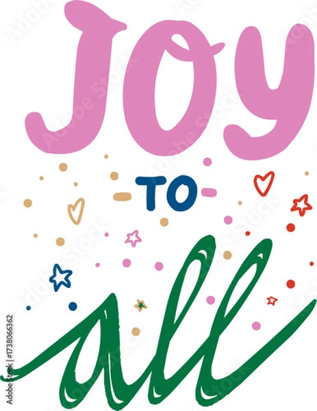 Fototapeta Joy to All Typographic Design with Stars
