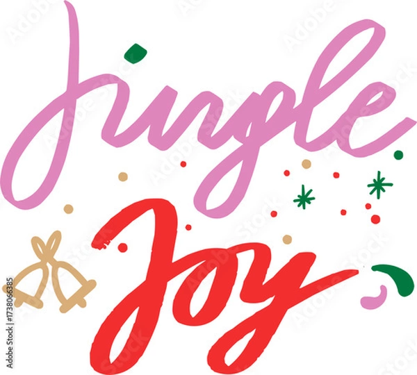 Fototapeta Jingle Illustration with Pink Script