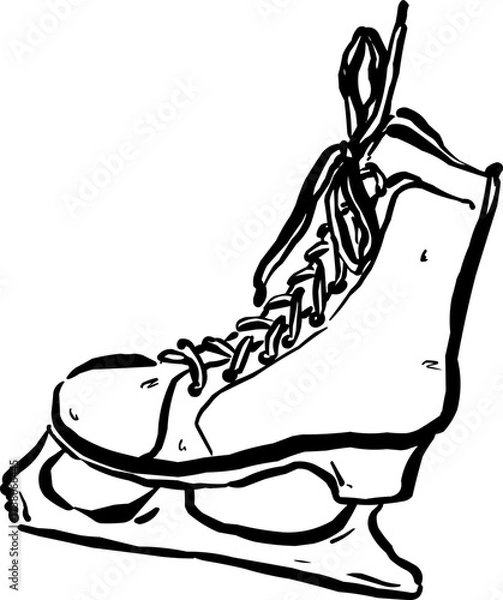 Fototapeta illustration of a boot. Ice skates 
