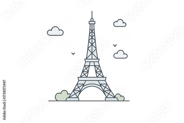 Obraz Eiffel Tower — Minimal Line Icon