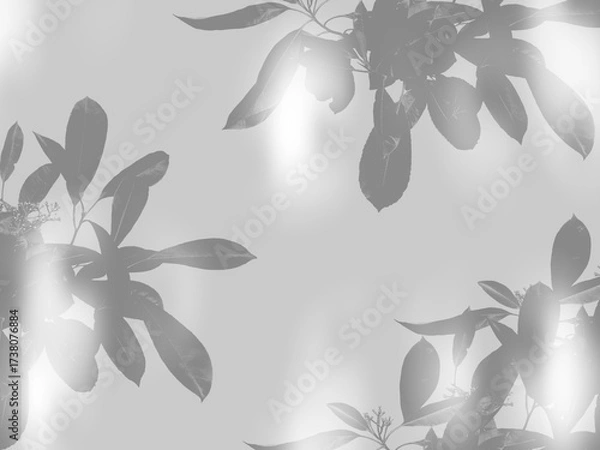 Obraz Simple minimalistic illustration with leaves nature plant 