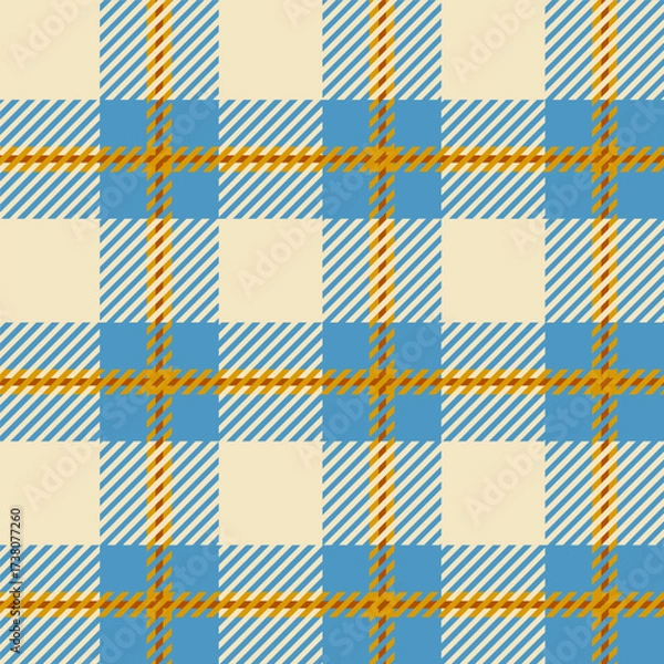 Obraz Blue seamless plaid tartan pattern, colorful natural fabric swatch, textile, geometric background