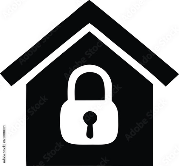 Fototapeta Secure home icon symbolizing safety and protection for your residence lock house security concept