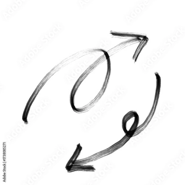 Obraz Rough ink arrow doodle element set 