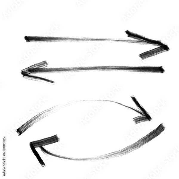 Obraz Hand drawn ink arrow set collection element 