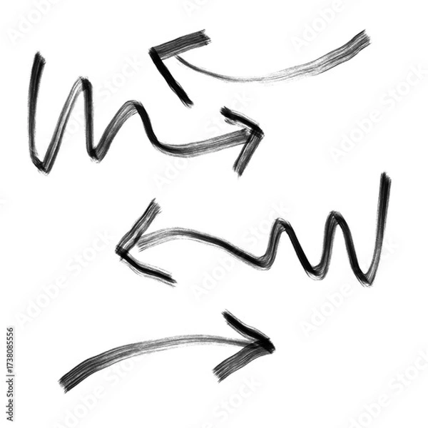 Obraz Ink arrow doodle set collection element 