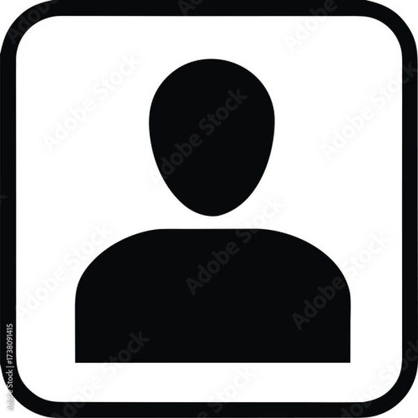 Fototapeta Simple silhouette person icon for user profiles and identity representation clear and modern digital symbol