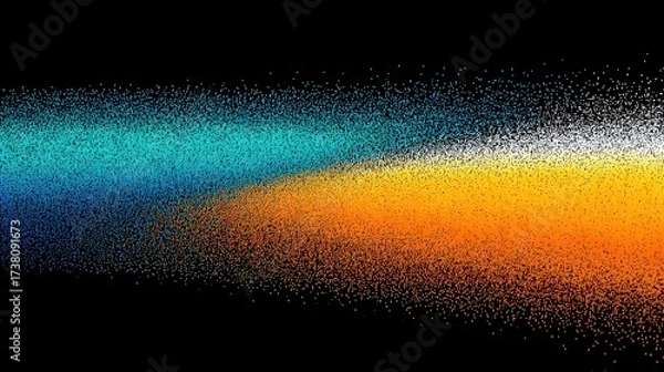 Obraz Abstract Colorful Particle Stream on Black Background