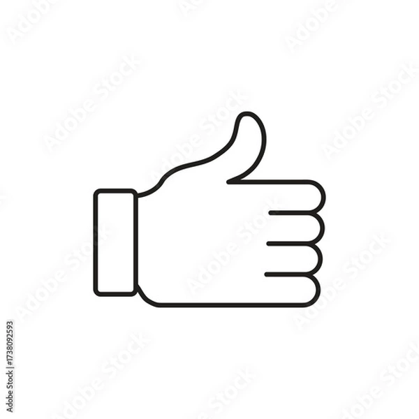 Obraz Thumbs Up Icon Set ? Black Like Symbol on White Background, Vector Illustration..eps