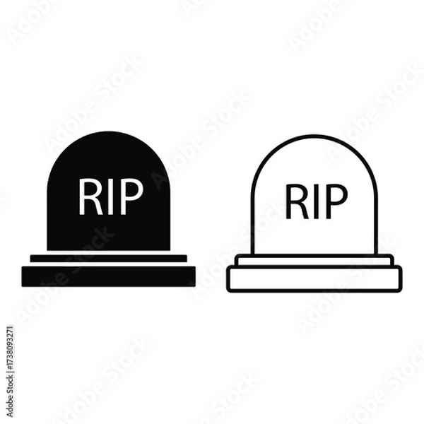 Obraz Tombstone icon,Halloween tombstone outline vector icon, Symbol, logo illustration..eps