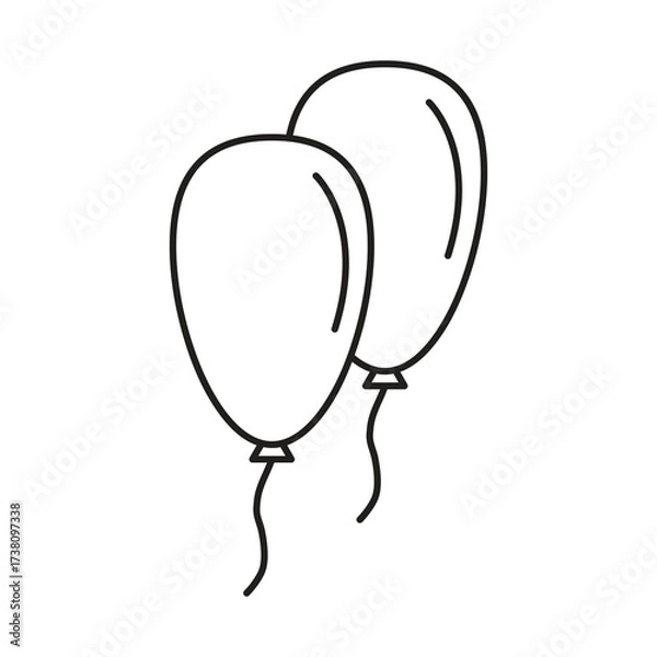 Obraz Balloon Icon Set, Party Celebration Symbol Vector Illustration.eps