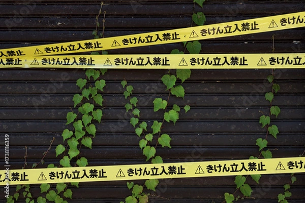 Obraz 「危険、立ち入り禁止」を表示する黄色いテープ