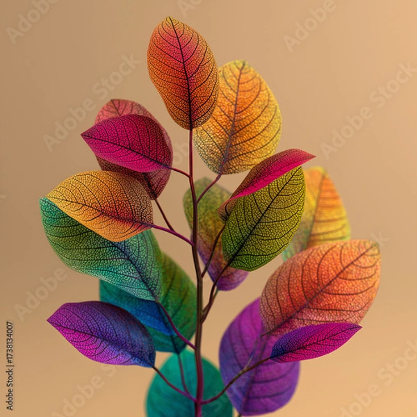 Obraz Multi-colored plant with rainbow-colored leaves