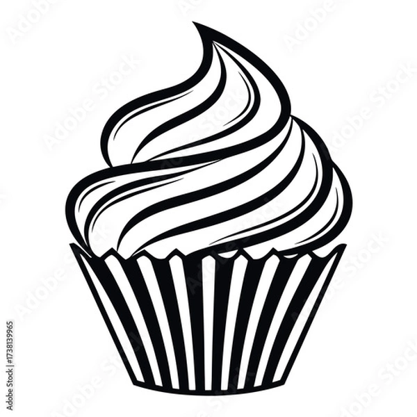 Fototapeta Black color National Whipped Cream Day Design, Solid White Background (1).eps