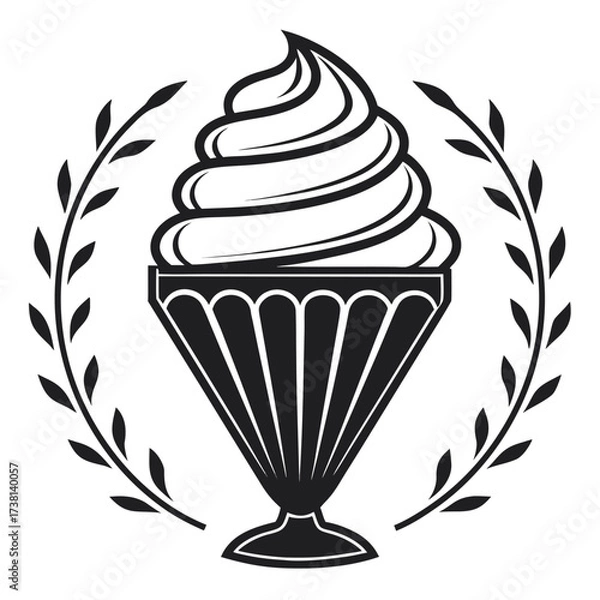 Fototapeta Black color National Whipped Cream Day Design, Solid White Background (2).eps
