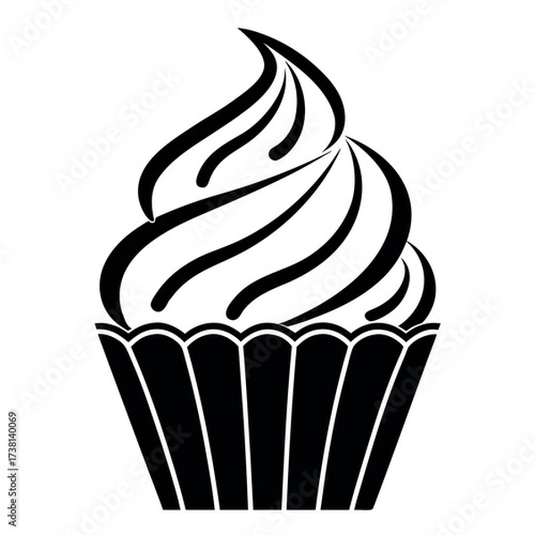 Fototapeta Black color National Whipped Cream Day Design, Solid White Background (3).eps