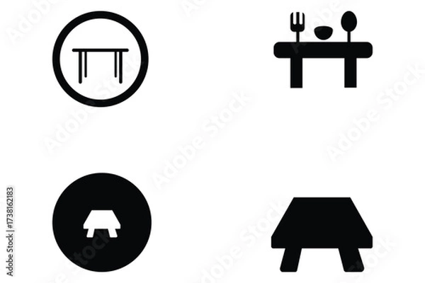 Obraz Table icons set with different styles