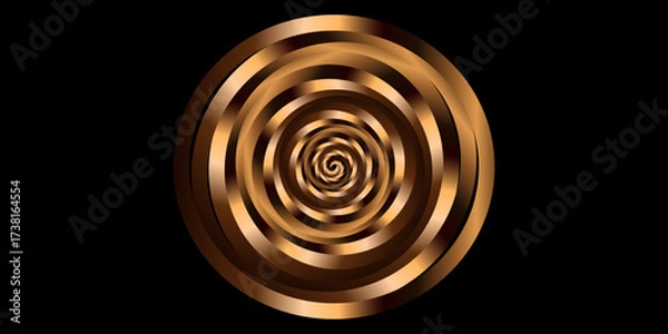 Fototapeta Abstract Dynamic Colorful Shapes on Dark Background. Abstract Colorful Swirling Spiral Design. Psychedelic spiral pattern: vibrant rainbow color whirlwind and optical illusion.