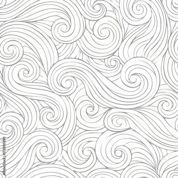 Fototapeta Seamless abstract pattern, tangle wavy hair background