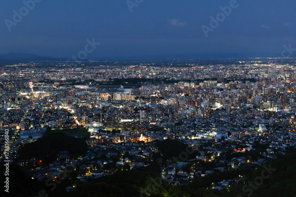 Fototapeta 夏の大倉山から見た札幌市街の夜景